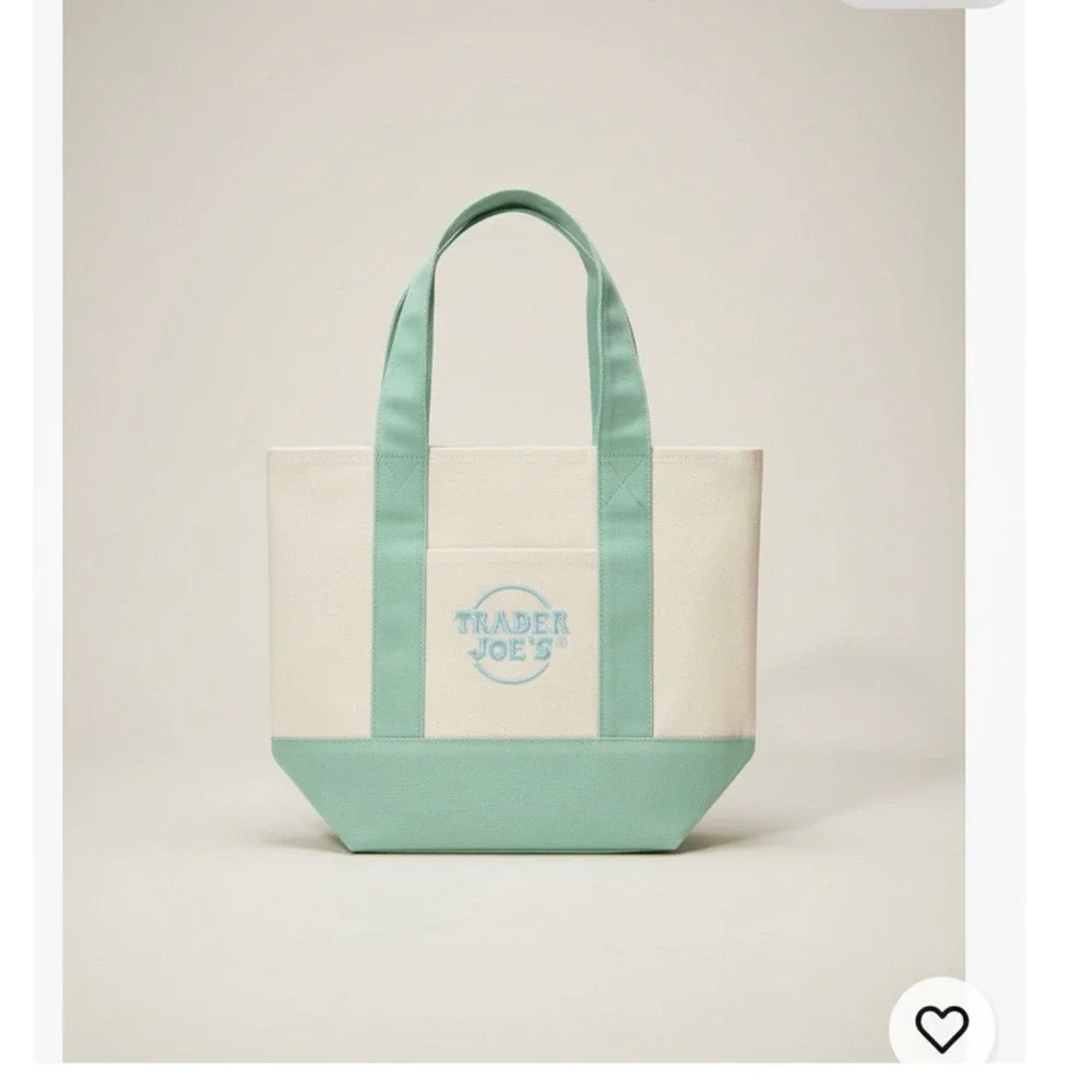 Trader Joe's Mini Canvas Tote Bag Unisex Pink Blue Green‎ Purple NEW Limited Ed